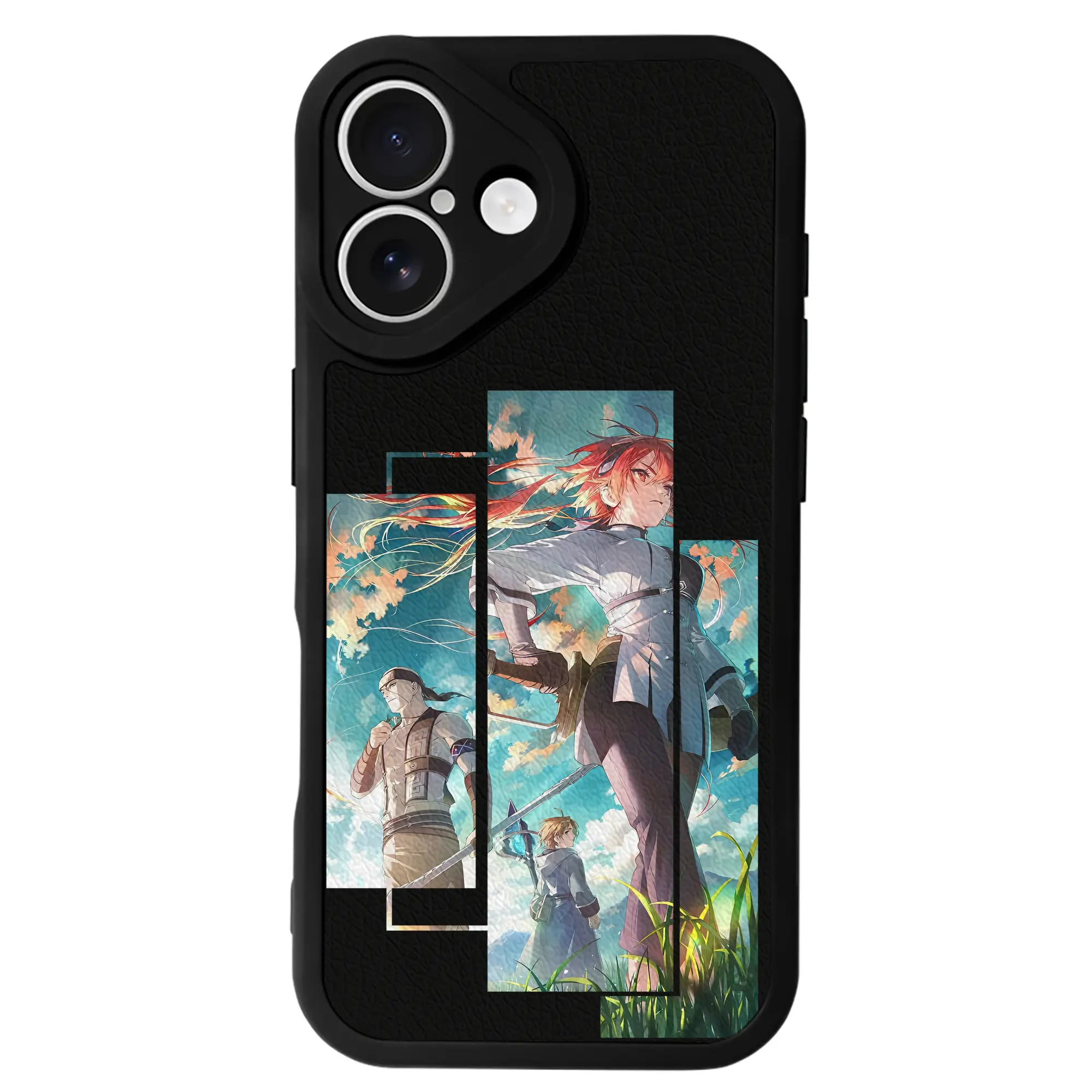 無職転生 グッズ,ルーデウス・グレイラット - IPhone 16シリーズ対応 ・ シリコンスマホケース ・ レザー調 ・ 高精度フィット ・ 耐衝撃 ・ ワイヤレス充電対応 ・ 精密カット